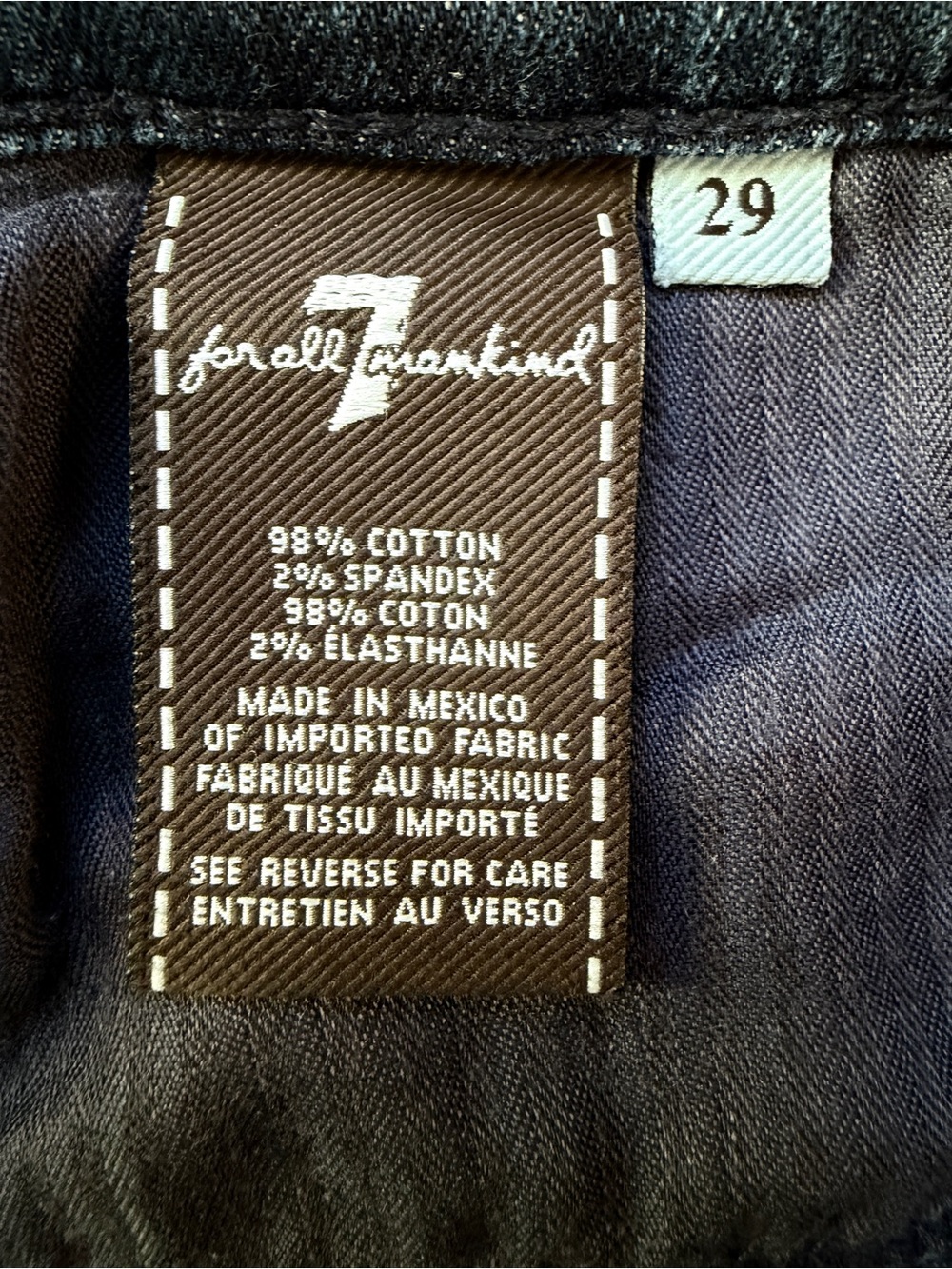 7 For All Mankind Vintage Bootcut Jeans Size 29 Squiggle Pocket Y2K - Picture 8 of 16